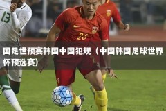 国足世预赛韩国中国犯规（中国韩国足球世界杯预选赛）